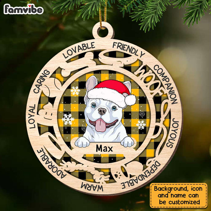 Personalized Dog Loyal Caring Lovable Friendly Buffalo Plaid Ornament OB281 32O28 1