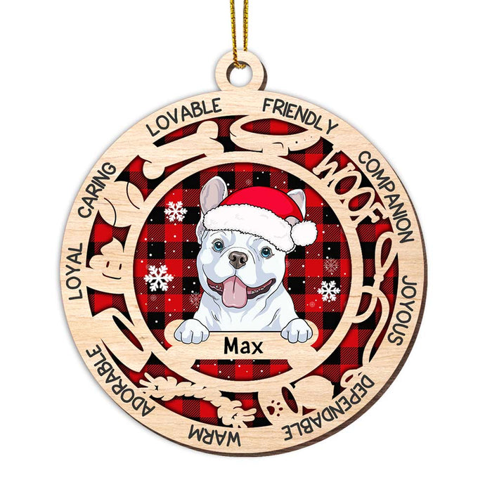 Personalized Dog Loyal Caring Lovable Friendly Buffalo Plaid Ornament OB281 32O28 1