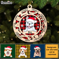 Personalized Dog Loyal Caring Lovable Friendly Buffalo Plaid Ornament OB281 32O28 thumb 1