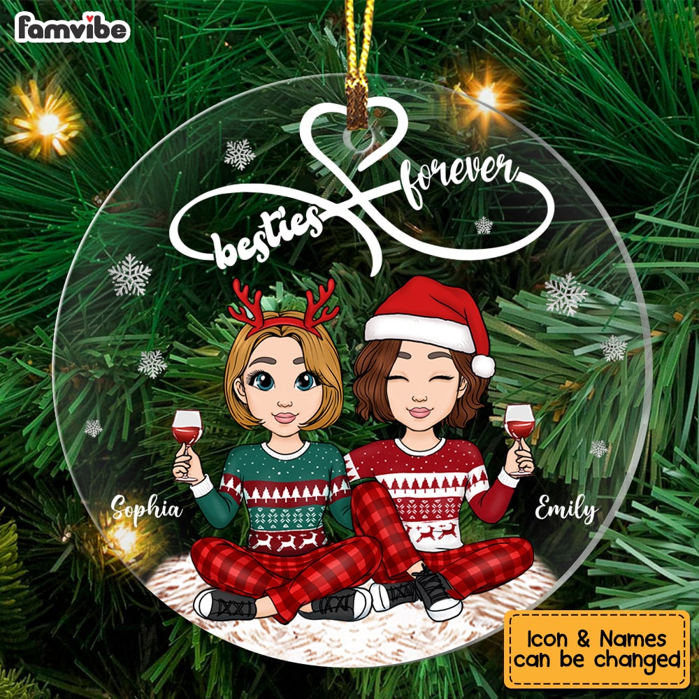 Personalized Friends Forever Christmas Circle Ornament OB311 58O53 Primary Mockup