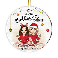 Personalized Friend Always Better Together Circle Ornament NB22 23O28 thumb 1