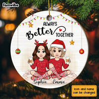 Personalized Friend Always Better Together Circle Ornament NB22 23O28 thumb 1