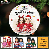 Personalized Friend Always Better Together Circle Ornament NB22 23O28 thumb 1