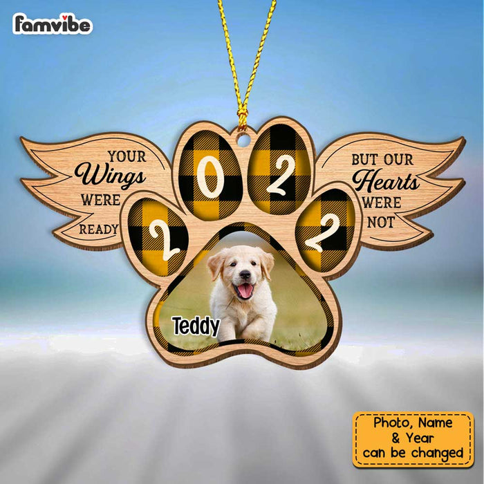 Personalized Dog Memo Your Wings Were Ready Photo Ornament OB312 32O34 1