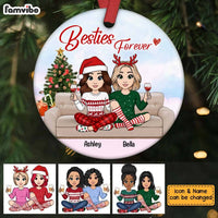 Personalized Friends Forever Christmas Circle Ornament NB32 30O58 thumb 1