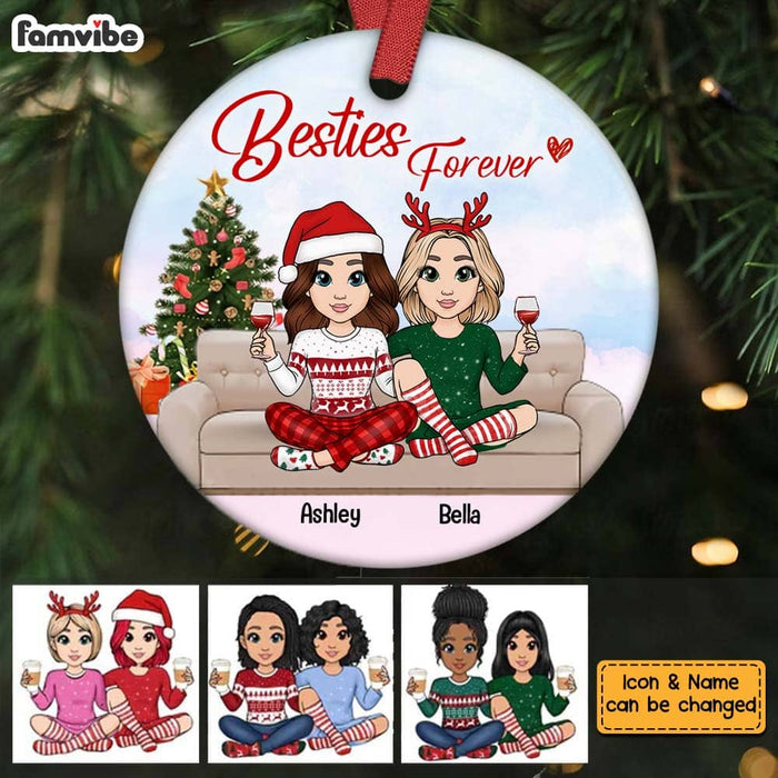 Personalized Friends Forever Christmas Circle Ornament NB32 30O58 1