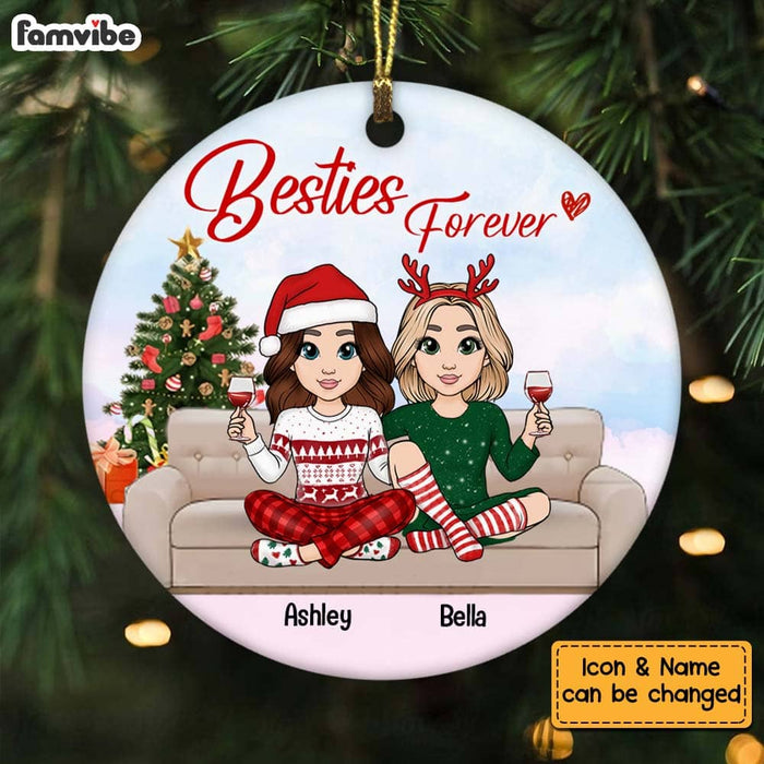 Personalized Friends Forever Christmas Circle Ornament NB32 30O58 1