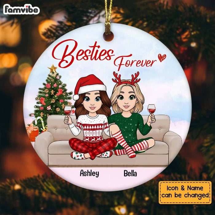 Personalized Friends Forever Christmas Circle Ornament NB32 30O58 1