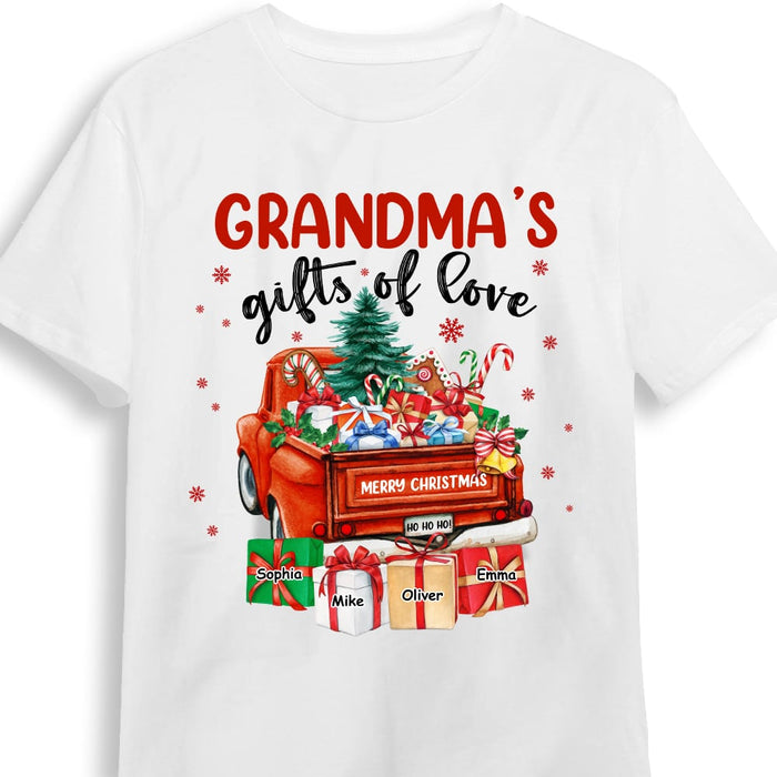 Personalized Grandma's Gifts Of Love Red Truck Shirt - Hoodie - Sweatshirt OB317 32O53 1