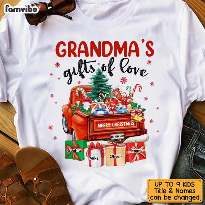 Personalized Grandma's Gifts Of Love Red Truck Shirt - Hoodie - Sweatshirt OB317 32O53 1