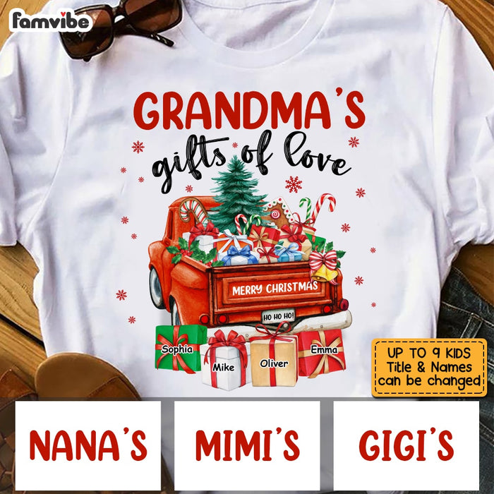 Personalized Grandma's Gifts Of Love Red Truck Shirt - Hoodie - Sweatshirt OB317 32O53 1