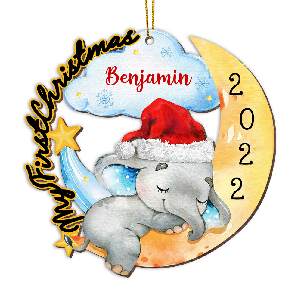 Personalized Baby First Christmas Elephant Ornament OB292 32O53 Primary Mockup