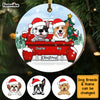 Personalized Red Truck Dog Christmas Circle Ornament OB293 36O58 1