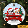 Personalized Red Truck Dog Christmas Circle Ornament OB293 36O58 1