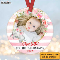 Personalized Baby First Christmas Elephant Circle Ornament OB311 23O47 thumb 1
