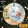 Personalized Baby First Christmas Elephant Photo Circle Ornament OB313 32O58 1