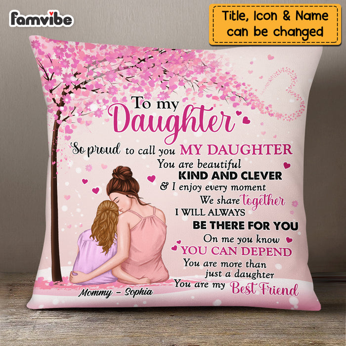 Personalized Proud Of My Daughter Pink Tree Pillow OB313 23O69 1