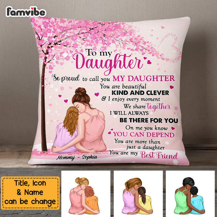 Personalized Proud Of My Daughter Pink Tree Pillow OB313 23O69 1