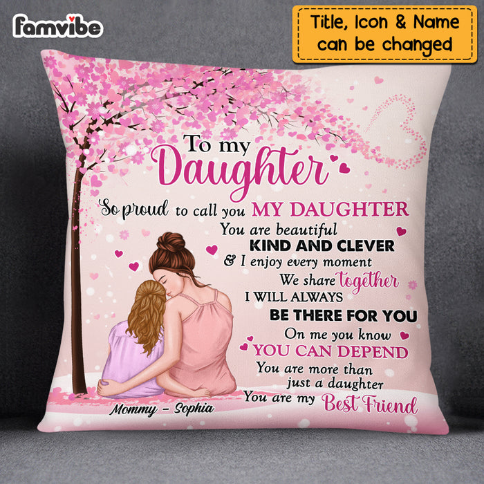 Personalized Proud Of My Daughter Pink Tree Pillow OB313 23O69 1