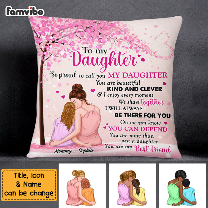 Personalized Proud Of My Daughter Pink Tree Pillow OB313 23O69 1