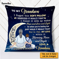 Personalized Hug This Grandson To The Moon And Back Pillow OB314 30O47 thumb 1