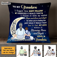 Personalized Hug This Grandson To The Moon And Back Pillow OB314 30O47 thumb 1