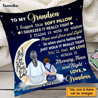 Personalized Hug This Grandson To The Moon And Back Pillow OB314 30O47 thumb 1
