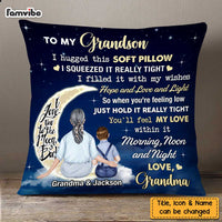 Personalized Hug This Grandson To The Moon And Back Pillow OB314 30O47 thumb 1