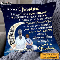 Personalized Hug This Grandson To The Moon And Back Pillow OB314 30O47 thumb 1