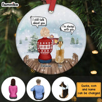 Personalized Dog Memo Watching Red Barn Circle Ornament NB110 30O58 thumb 1