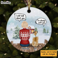 Personalized Dog Memo Watching Red Barn Circle Ornament NB110 30O58 thumb 1