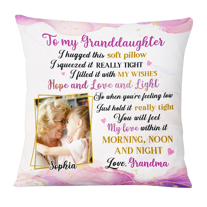 Personalized To My Granddaughter Hug This Photo Pillow NB31 23O53 1