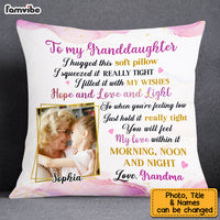 Personalized To My Granddaughter Hug This Photo Pillow NB31 23O53 thumb 1