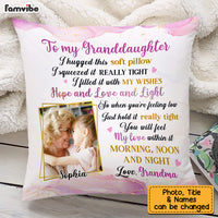 Personalized To My Granddaughter Hug This Photo Pillow NB31 23O53 thumb 1