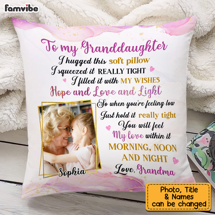 Personalized To My Granddaughter Hug This Photo Pillow NB31 23O53 1