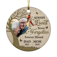 Personalized Cardinal Memorial In Loss Of Mom Dad Ornament Circle Ornament NB11 58O47 thumb 1