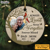 Personalized Cardinal Memorial In Loss Of Mom Dad Ornament Circle Ornament NB11 58O47 thumb 1