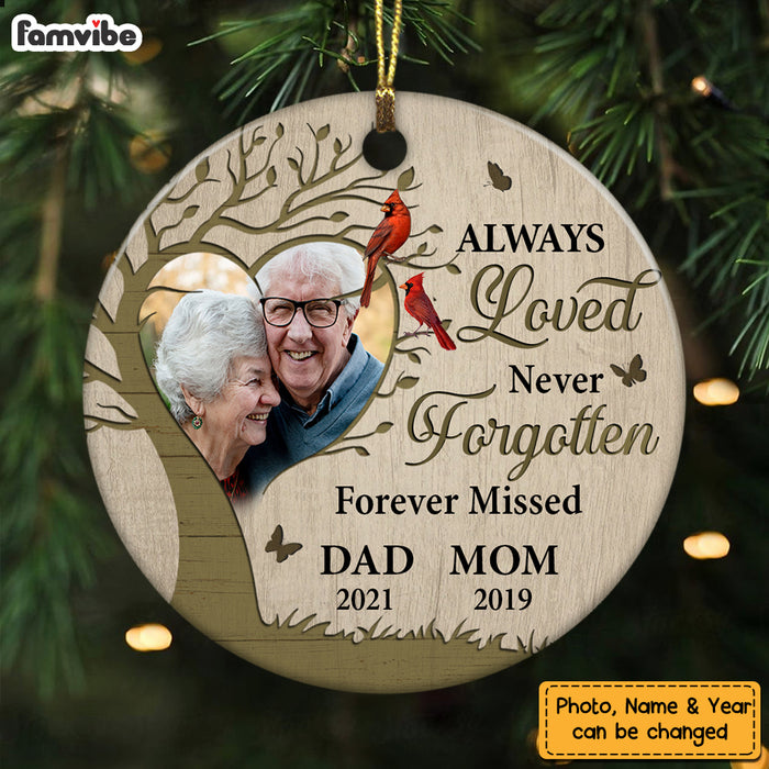 Personalized Cardinal Memorial In Loss Of Mom Dad Ornament Circle Ornament NB11 58O47 1
