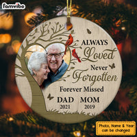Personalized Cardinal Memorial In Loss Of Mom Dad Ornament Circle Ornament NB11 58O47 thumb 1