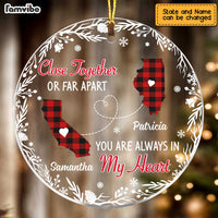 Personalized Close Together Long Distance Christmas LDR Circle Ornament NB12 58O47 thumb 1