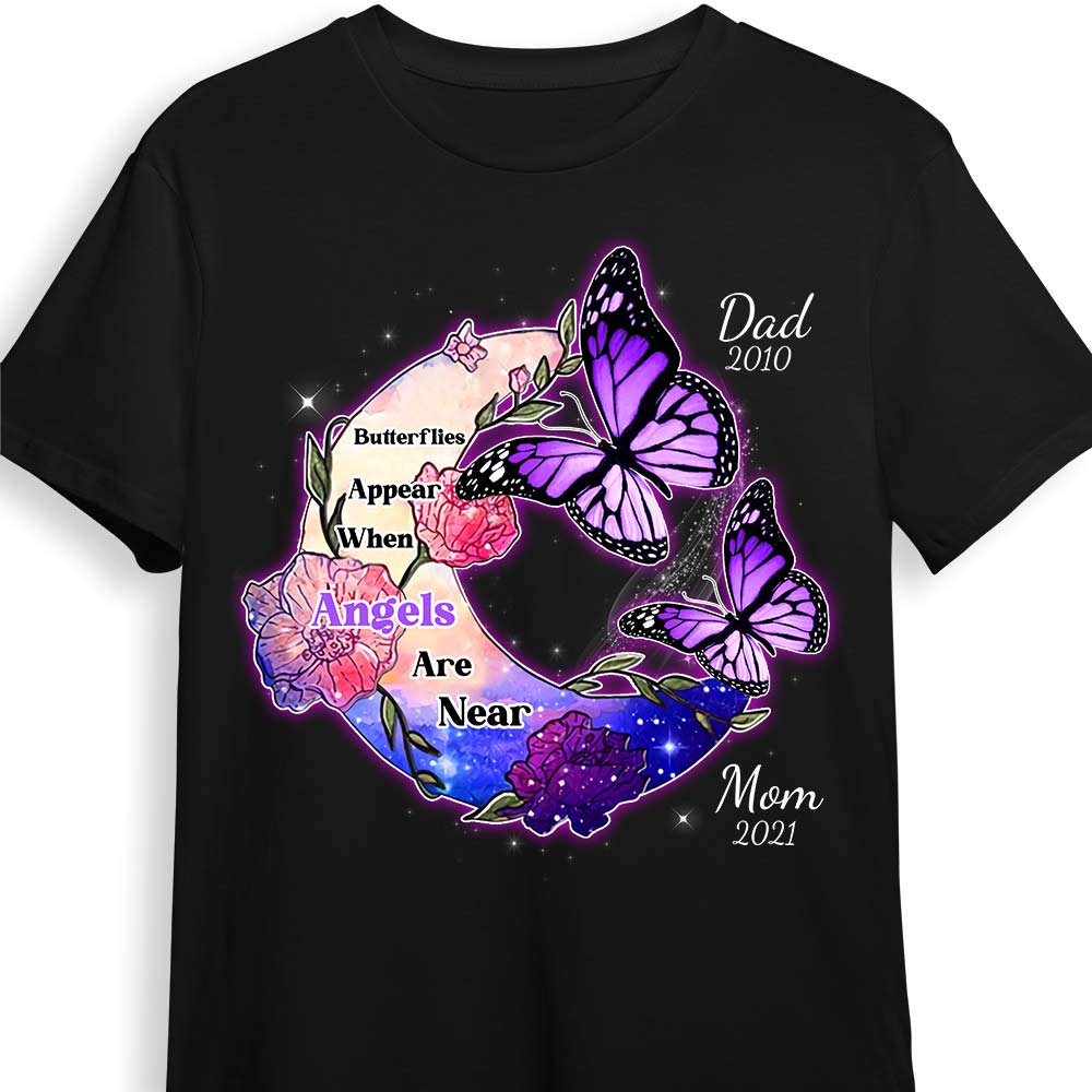 Personalized Butterfly Memorial Circle Ornament Shirt NB11 36O28 Primary Mockup