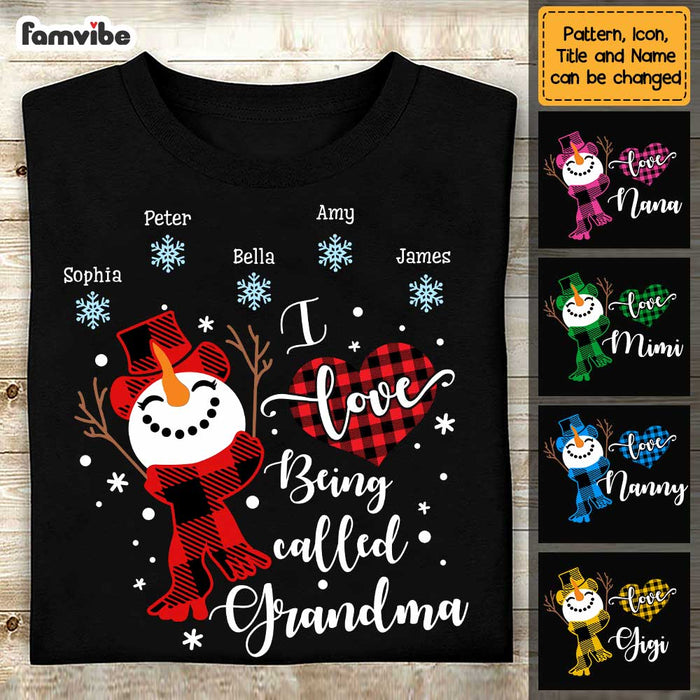 Personalized I Love Being Called Grandma Snowman Christmas Shirt - Hoodie - Sweatshirt NB21 58O47 1