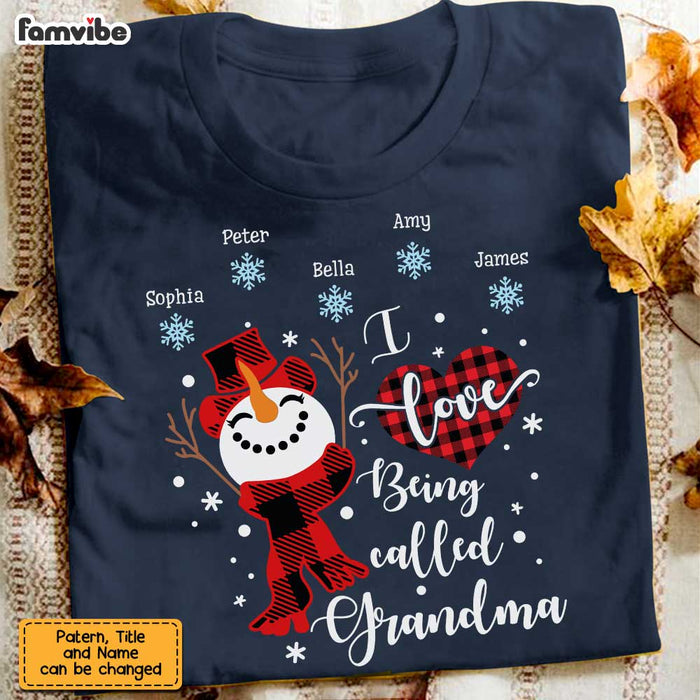 Personalized I Love Being Called Grandma Snowman Christmas Shirt - Hoodie - Sweatshirt NB21 58O47 1