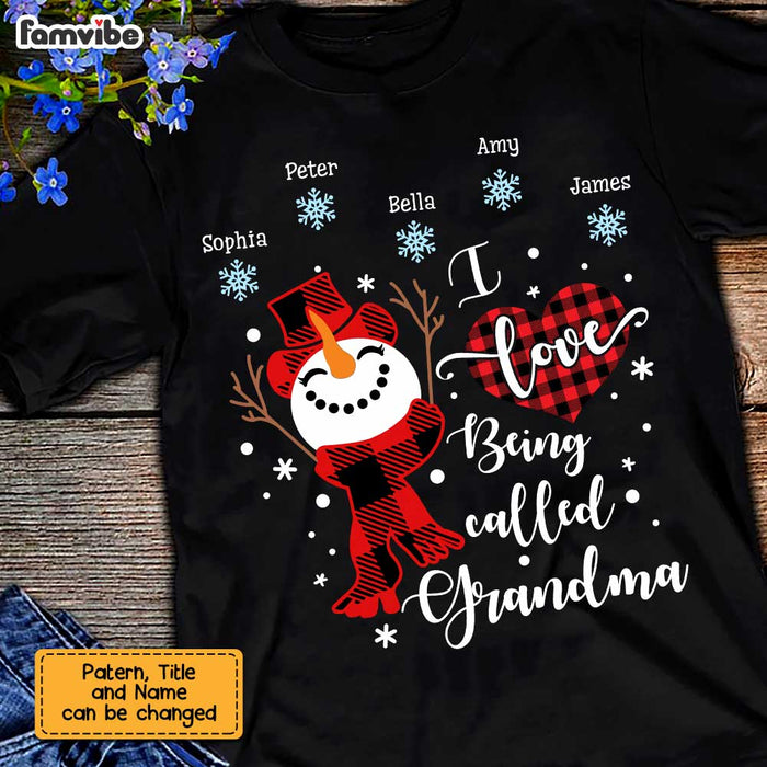 Personalized I Love Being Called Grandma Snowman Christmas Shirt - Hoodie - Sweatshirt NB21 58O47 1
