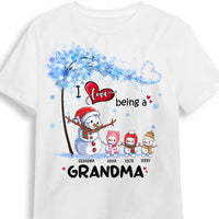Personalized Christmas I Love Being A Grandma Snowman Shirt - Hoodie - Sweatshirt NB24 23O69 thumb 1