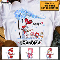 Personalized Christmas I Love Being A Grandma Snowman Shirt - Hoodie - Sweatshirt NB24 23O69 thumb 1