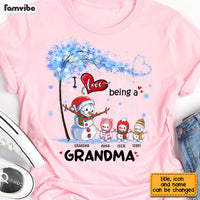 Personalized Christmas I Love Being A Grandma Snowman Shirt - Hoodie - Sweatshirt NB24 23O69 thumb 1