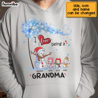 Personalized Christmas I Love Being A Grandma Snowman Shirt - Hoodie - Sweatshirt NB24 23O69 thumb 1
