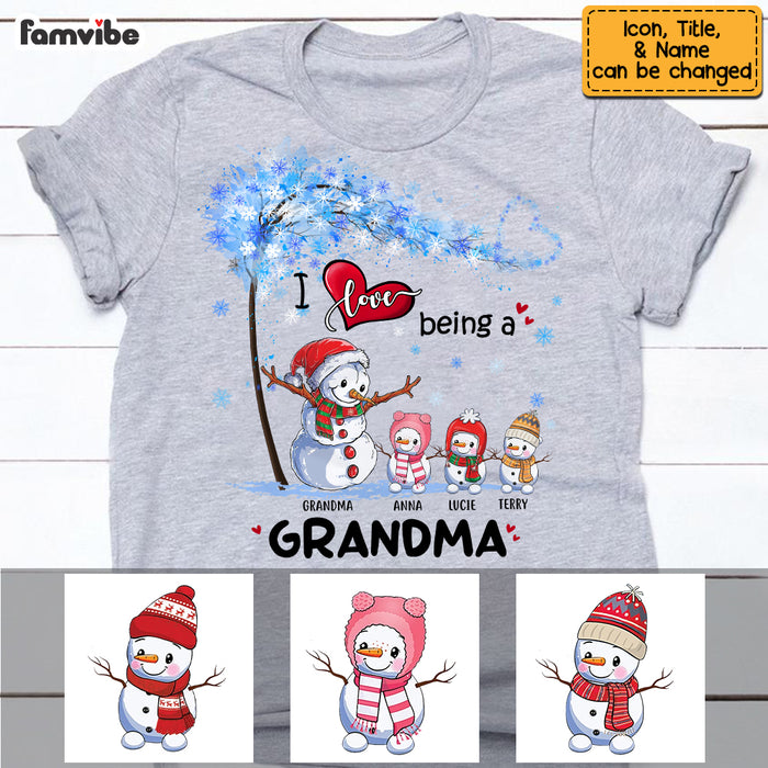 Personalized Christmas I Love Being A Grandma Snowman Shirt - Hoodie - Sweatshirt NB24 23O69 1