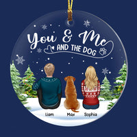 Personalized You And Me And The Dog Christmas Circle Ornament NB21 23O28 thumb 1